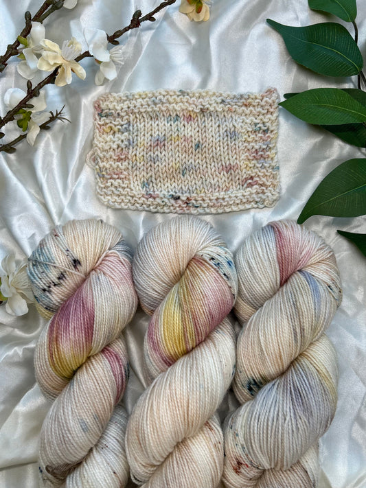 shoobie knit swatch on nyloon superwash sock weight