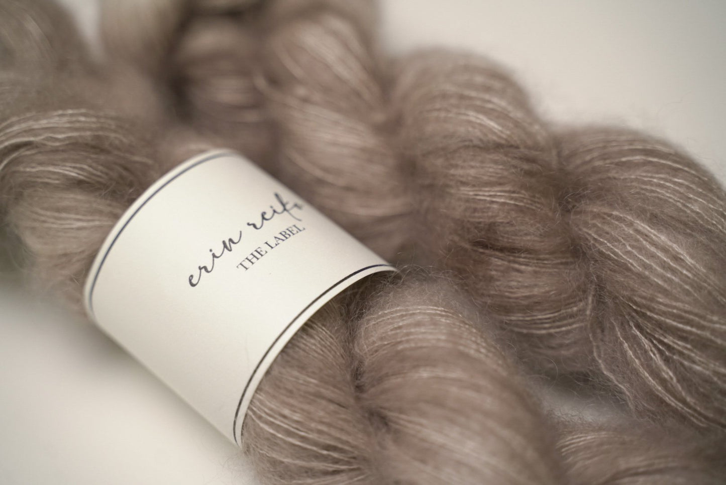 custom ash brown semisolid hand dyed yarn on kid silk mohair yarn