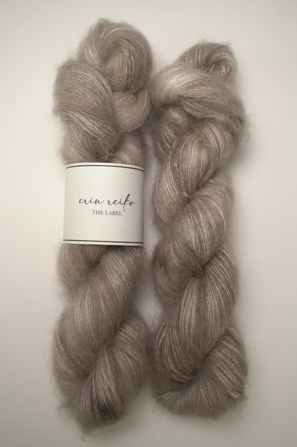 custom ash brown semisolid hand dyed yarn on kid silk mohair yarn