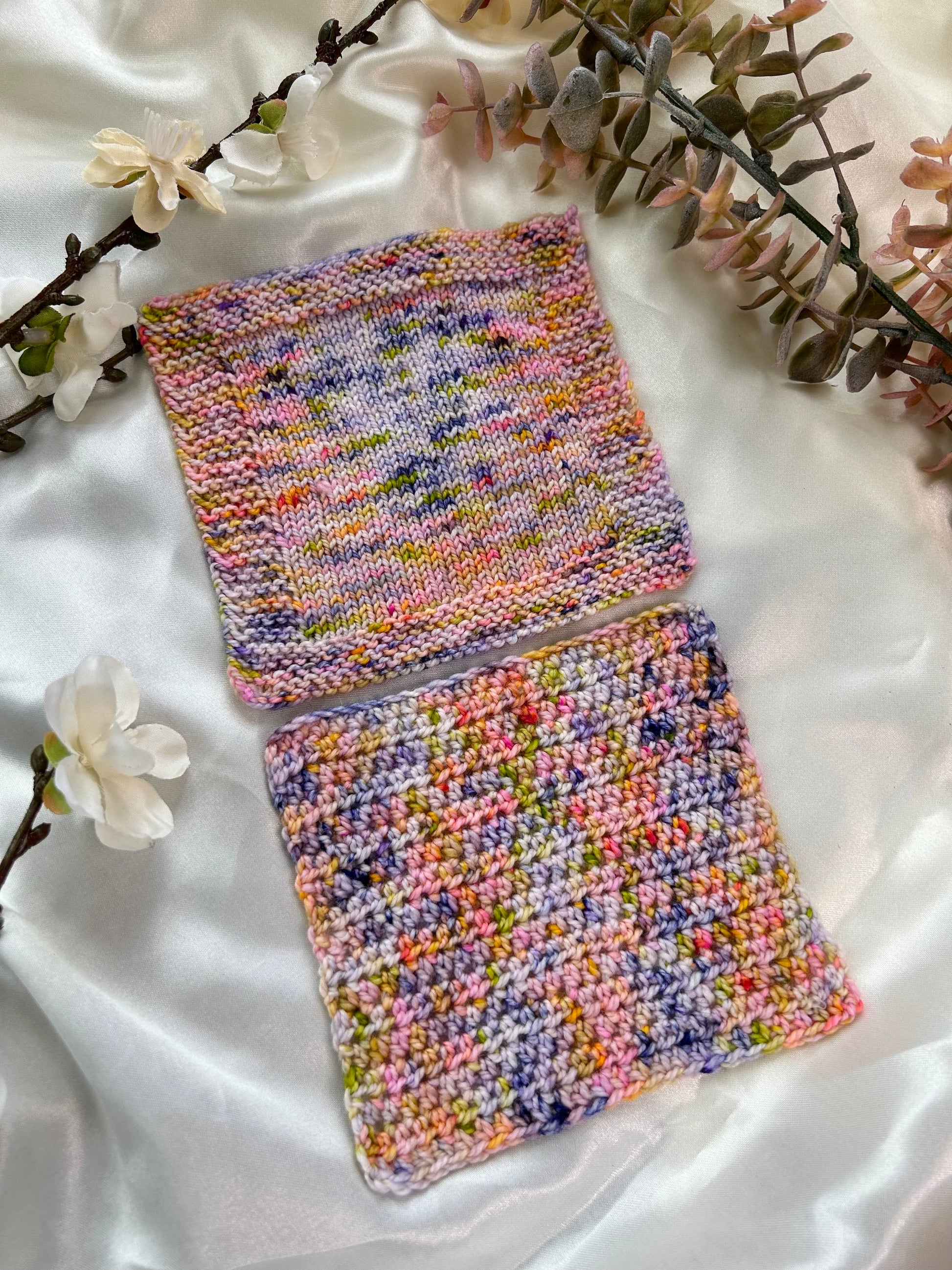 wisteria knit and crochet swatch