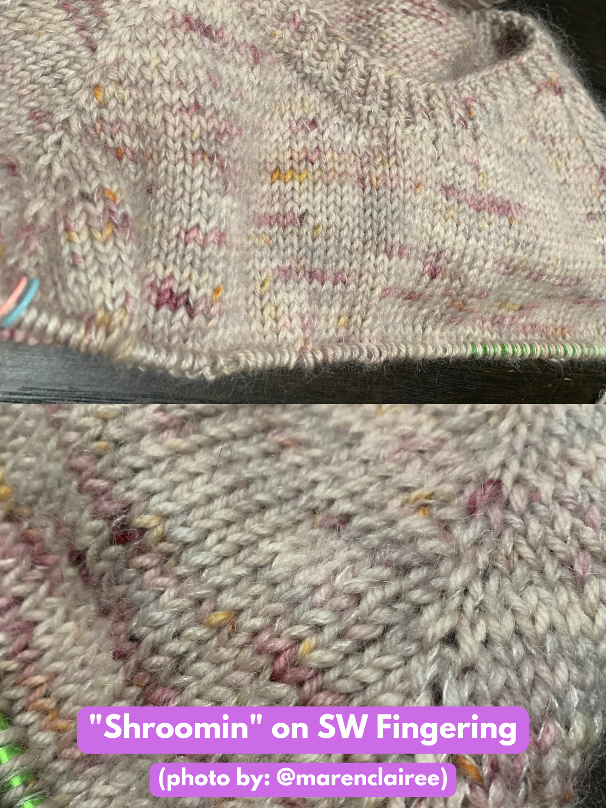shroomin knit swatch