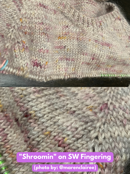 shroomin knit swatch