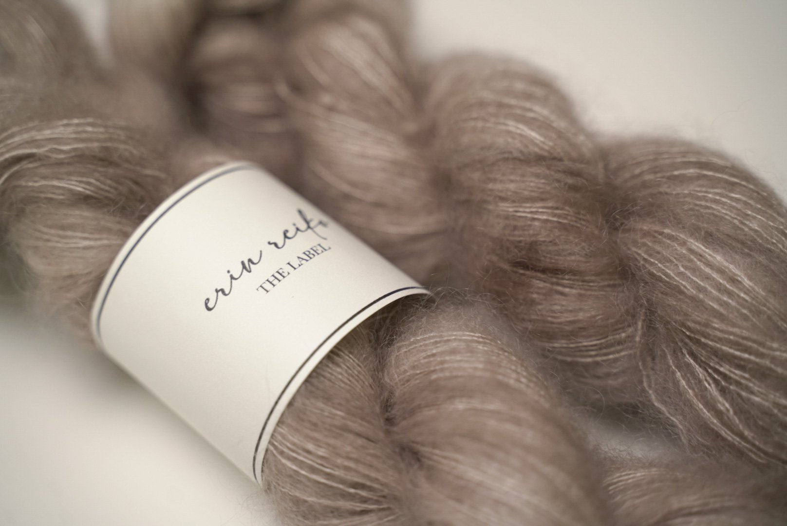 custom ash brown semisolid hand dyed yarn on kid silk mohair yarn