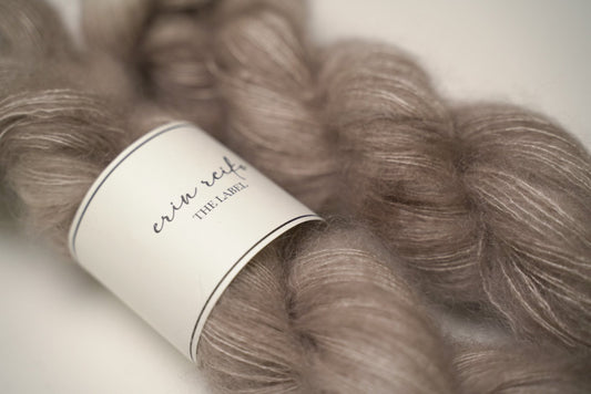 custom ash brown semisolid hand dyed yarn on kid silk mohair yarn
